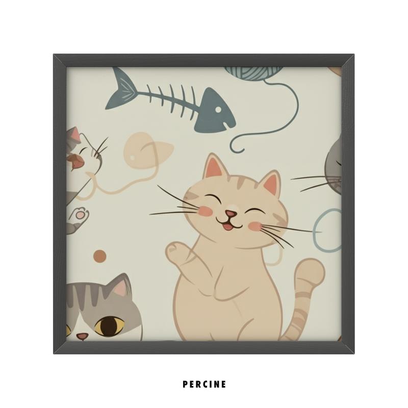 Feline Whimsy Delight Premium Semimatte Poster