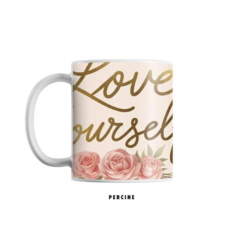 Blossom Serenity Embrace White Glossy Mug