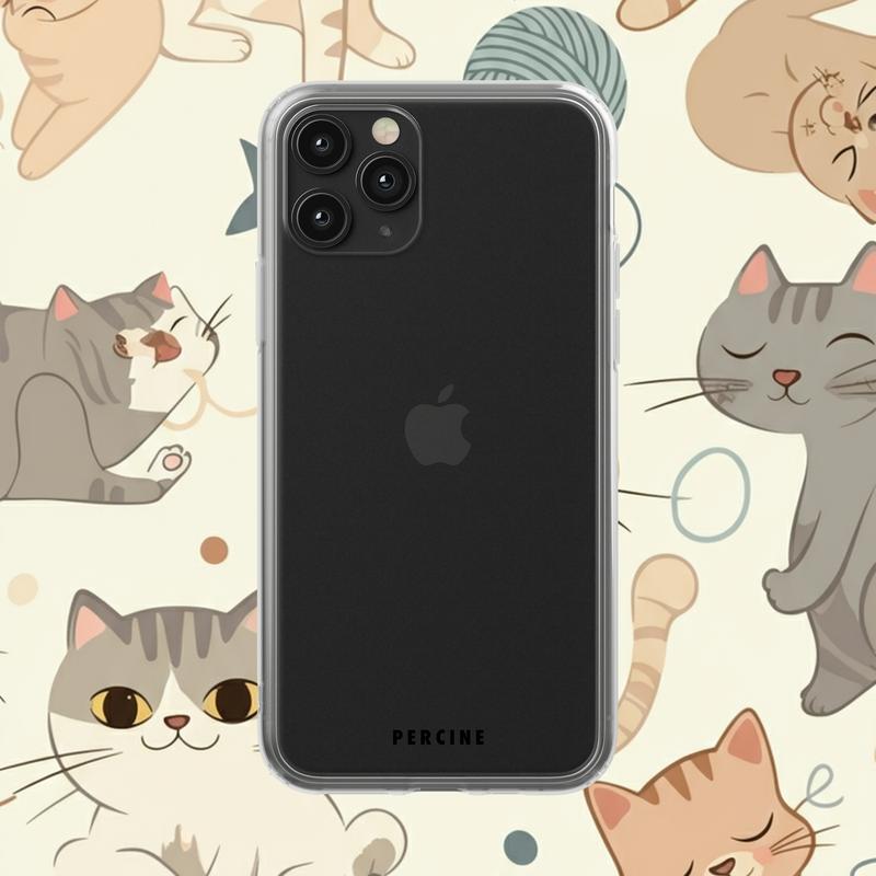 Feline Whimsy Delight Clear Phone Case