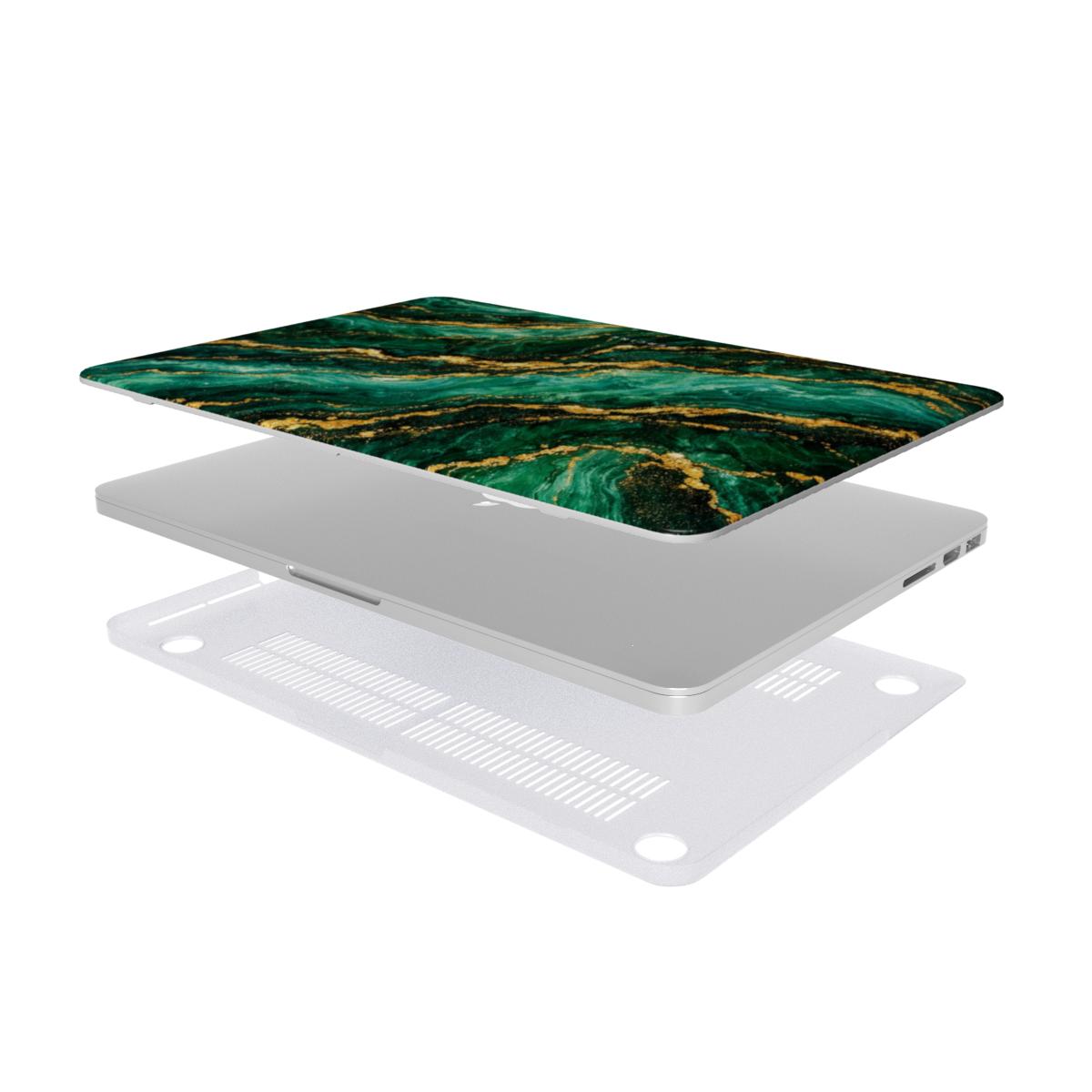 Emerald Green Marble Macbook dėklas - Image 3