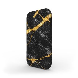 Golden Black Marble Telefono dėkliukas
