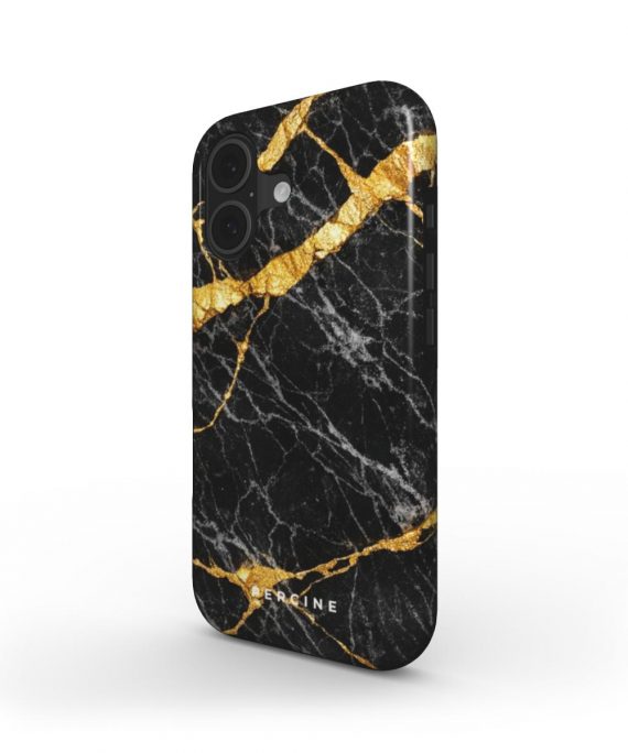 Golden Black Marble Telefono dėkliukas