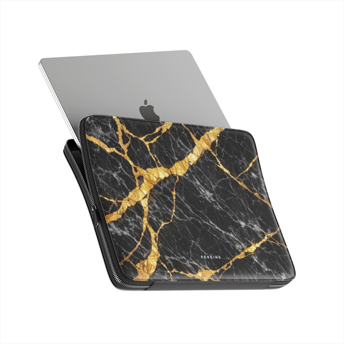 Golden Black Marble Macbook įmautė - Image 4