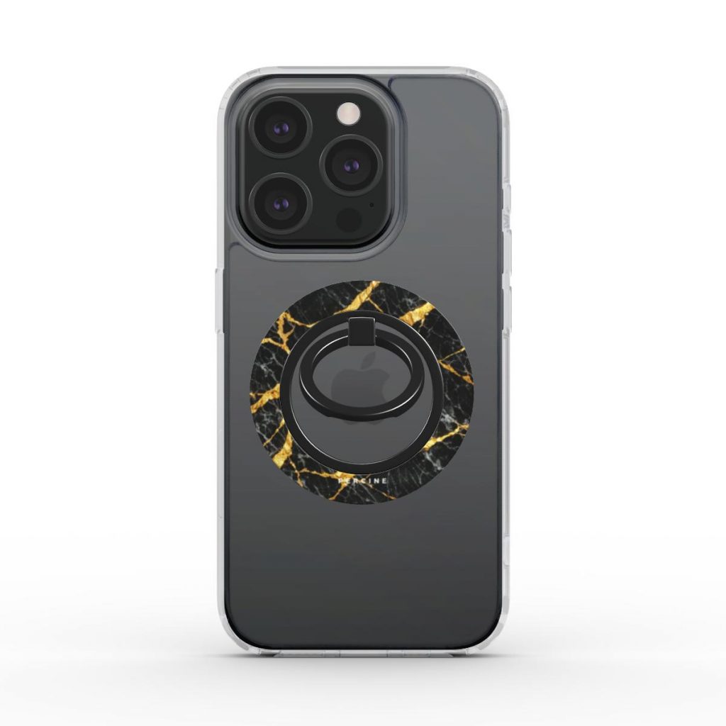 Golden Black Marble Telefono laikiklis