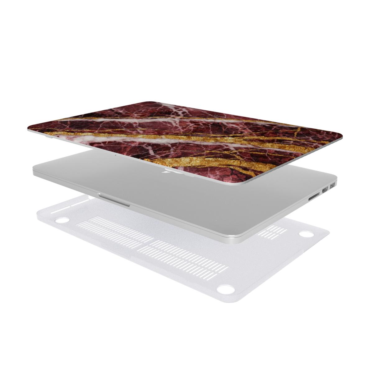 Dark Red Rose Marble MacBook Dėklas - Image 3