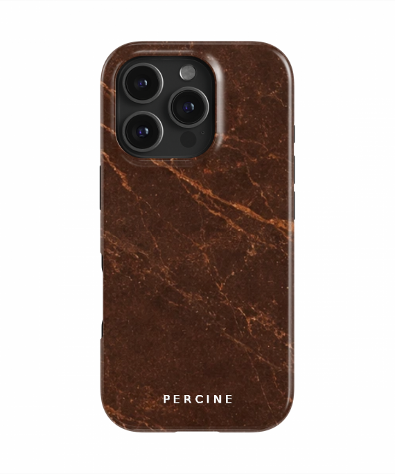 Toasted Chestnut — Deep Rich Chocolate Brown Marble With War - Phone Case