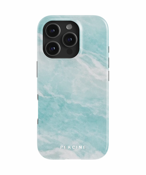 Uluwatu Waves — Pale Turquoise And Aqua Marble With White Ve - Phone Case
