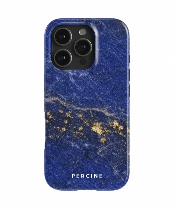 Lapis Lazuli Blue Marble With Gold Pyrite Flecks, Deep Royal - Phone Case