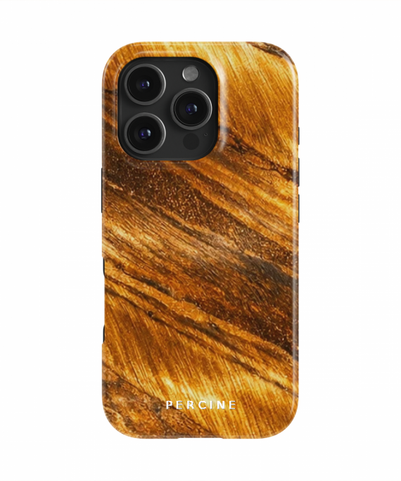 Tiger Eye Marble, Golden Brown Silky Chatoyant Bands, Warm S - Phone Case