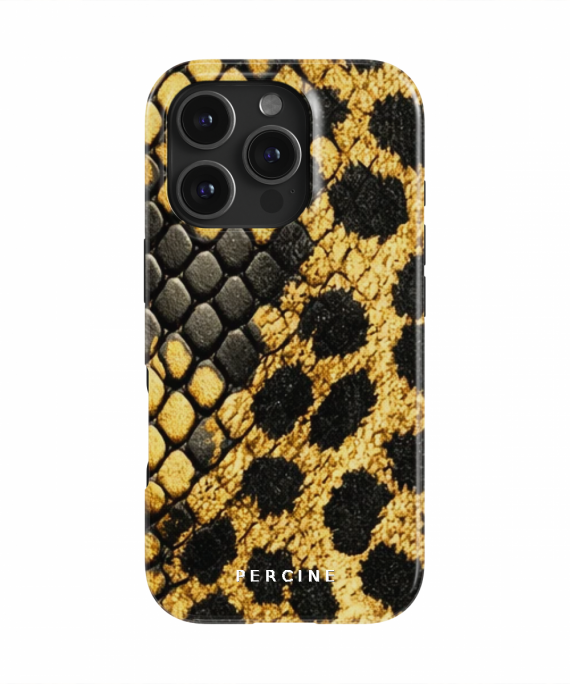 Exotic Python Skin Meets Leopard Hybrid Print, Mixed Scale A - Phone Case