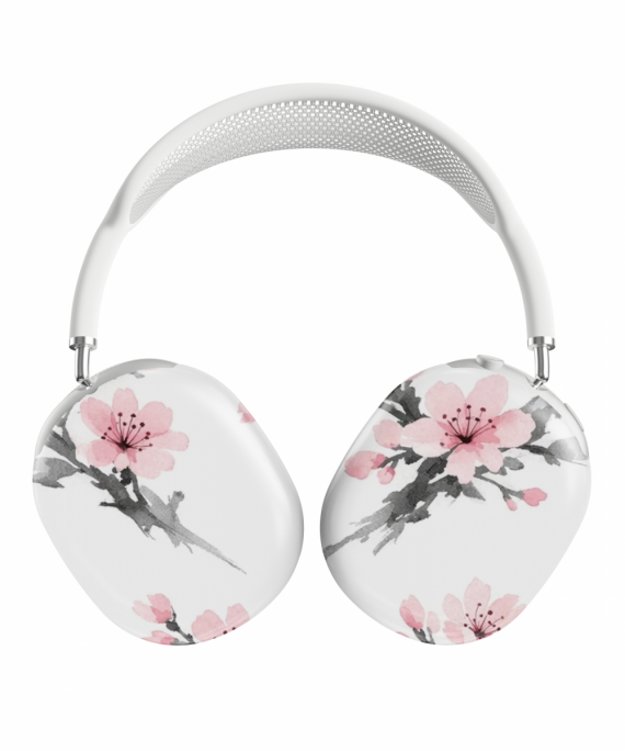 AirPods Max Case — Japanese Cherry Blossom Branches In Full Bloom, Delicate Ink - AirPods Max Case