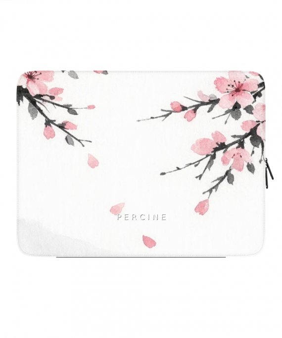 Japanese Cherry Blossom Branches In Full Bloom, Delicate Ink - Laptop Sleeve