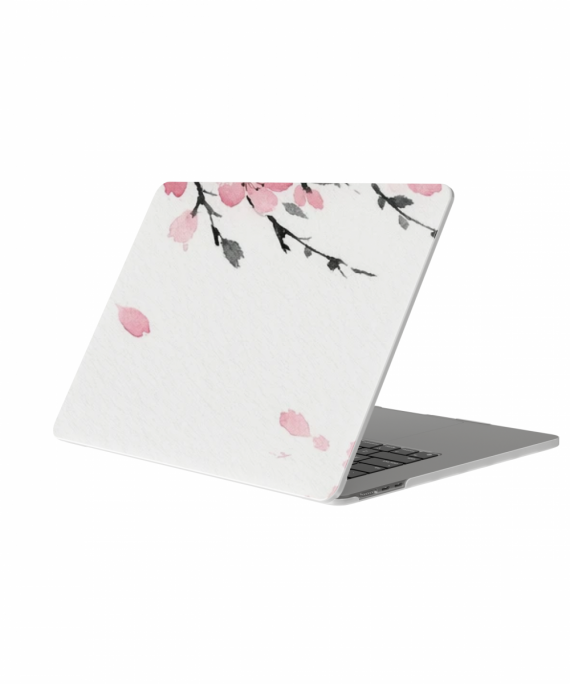 Japanese Cherry Blossom Branches In Full Bloom, Delicate Ink - MacBook Case
