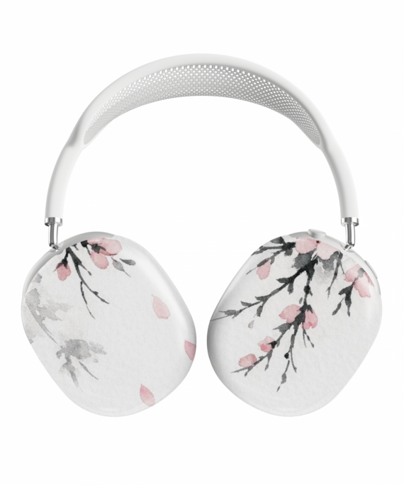 Japanese Cherry Blossom Branches In Full Bloom, Delicate Ink - AirPods Max Case