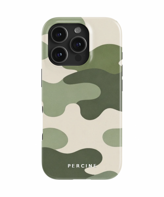 Luxury Fashion Camo, Olive And Sage Irregular Patches On Cre - Phone Case